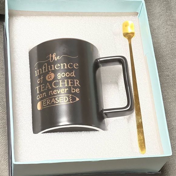 Boxed gift set coffee cup and golden spoon - Picture 5 of 8